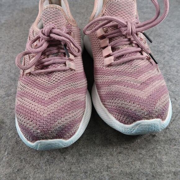 Work Shoes Womens 38 Steel Toe Safety Knit Active Casual Pink Lace Up Comfort - Picture 12 of 13